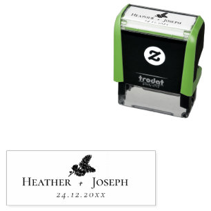 Vitfisk Grönt och Guld Gräs Cone Bröllop Självfärgande Stämpel