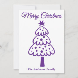 Vitfisk Lila Hand plockade Julgran Julkort