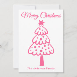 Vitfisk Rosa Hand plockade Julgran Julkort