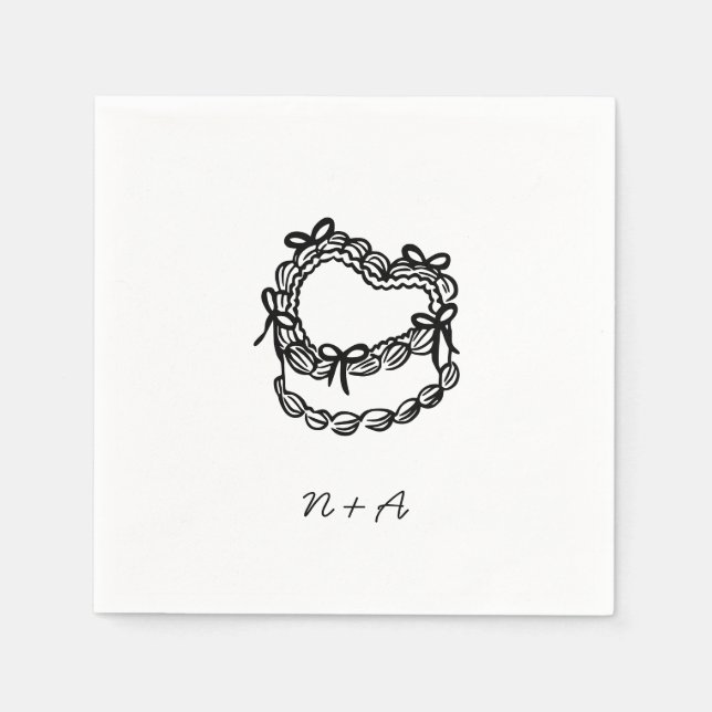 Vitfiskad kummel Bröllop Pappersservett (Framsidan)