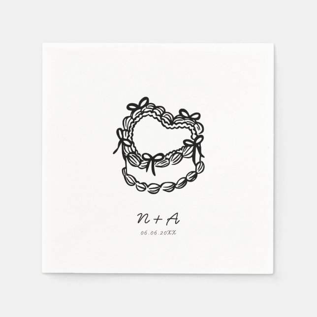 Vitfiskad kummel Bröllop Pappersservett (Framsidan)