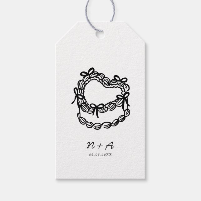 Vitfiskad kummel Bröllop Presentetikett (Framsidan)