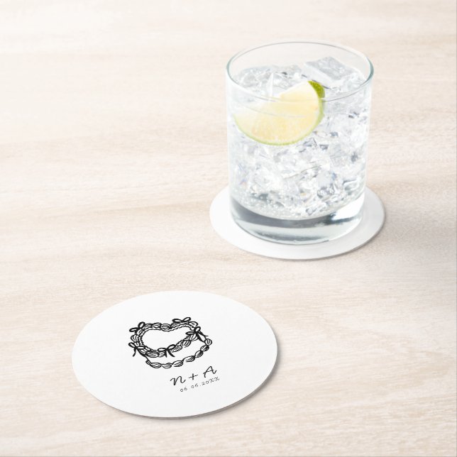 Vitfiskad kummel Bröllop Underlägg Papper Rund (Insitu)