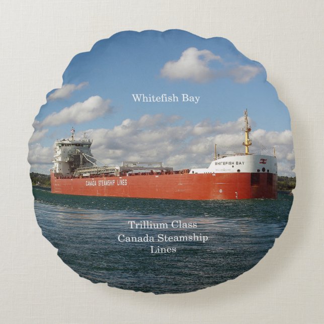 Vitfiskbukkudde Rund Kudde (Framsidan)