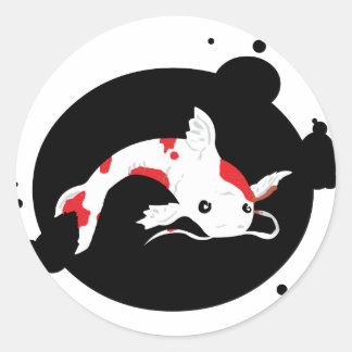 Vitfiskstift Runt Klistermärke