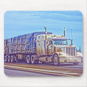 Vitfraktlastbil - lorry- och huvudvägkonst musmatta