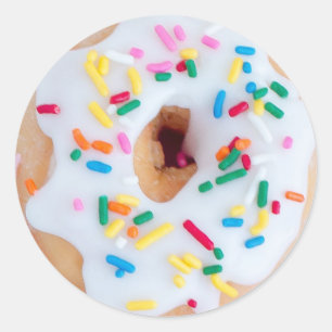 Vitfrostade sprinkles söta dekaler runt klistermärke