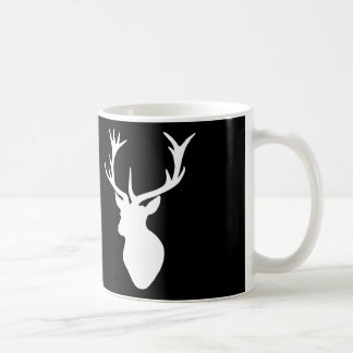 Vitfullvuxen hankronhjorthuvud kaffemugg