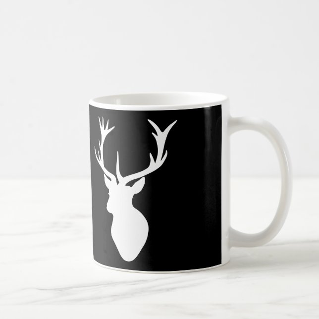 Vitfullvuxen hankronhjorthuvud kaffemugg (Höger)
