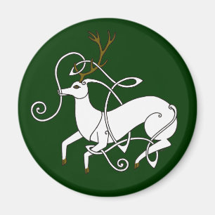 Vitfullvuxen hankronhjortmagnet magnet