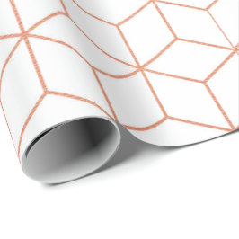  vitgeometrifyrtan rosa ros Guld 3D Presentpapper