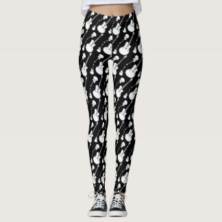 Vitgitarrdamasker Leggings