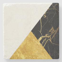 Vitguld och svart marmorstenkustfartyg stenunderlägg