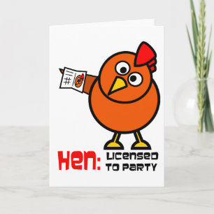 Vithälsningskort för party Hen Kort