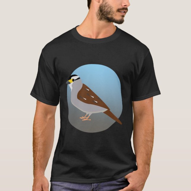 Vithaltig Sparrow Bird Lab T-Shirt (Framsida)