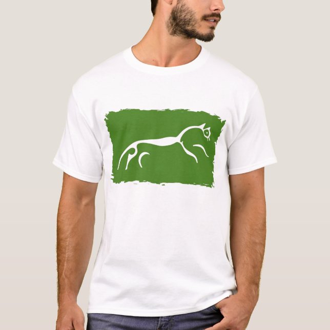 Vithäst av Uffington Tee Shirt (Framsida)