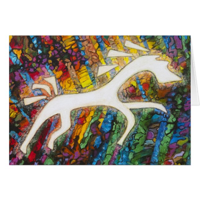 Vithäst Hälsningskort (Framsidan Horizontal)