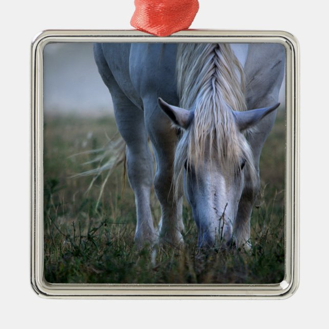 Vithäst Julgransprydnad Metall (Framsidan)