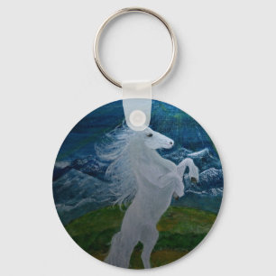 Vithäst Keychain Nyckelring