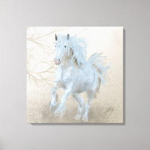 Vithäst - Wrapped Canvas