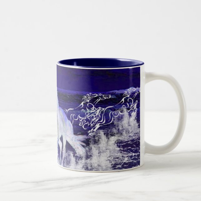 Vithästar Två-Tonad Mugg (Höger)