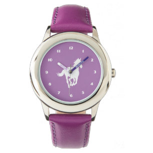 VithästSilhouette på lilor Armbandsur