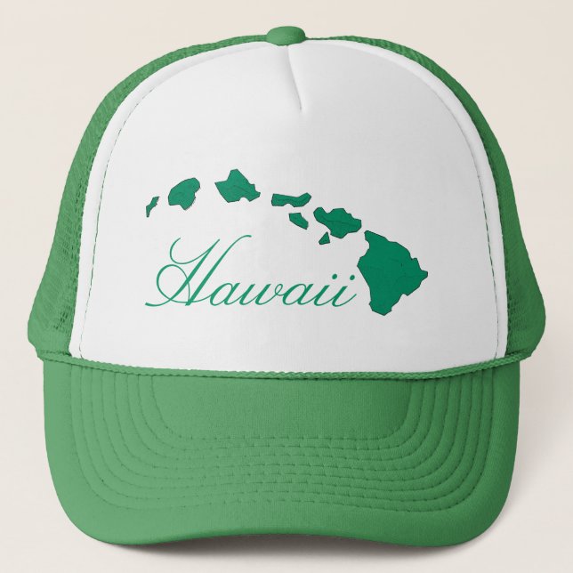 Vithatt på Hawaiiöarna, grönt Truckerkeps (Framsida)