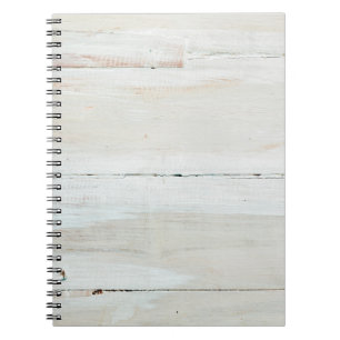 Vithewzed Barn Wood White Woodgrain Anteckningsbok Med Spiral