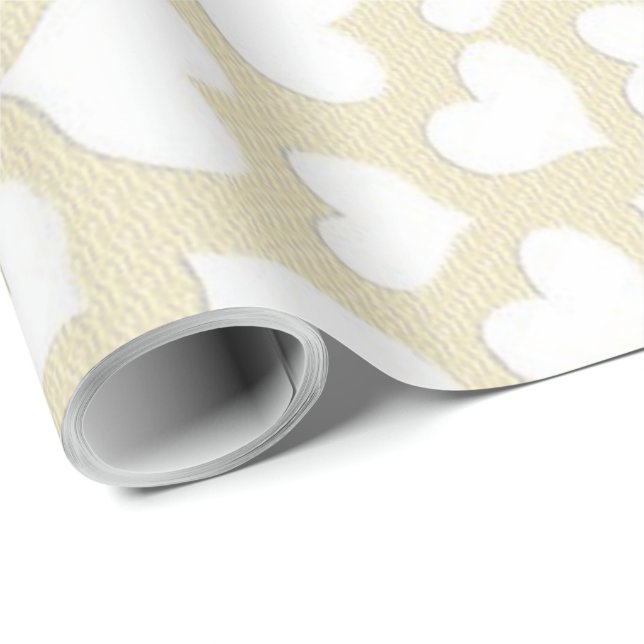 VITHJÄRTA PRESENTPAPPER (Rullad Hörn)