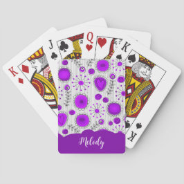 Vithjärtblommor av vild lila blommigt namn casinokort