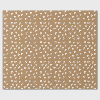 Vithjärtor som slår in papper presentpapper