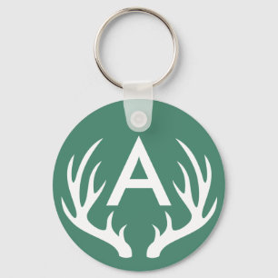 Vithjorthorn på kronhjort Keychain Nyckelring