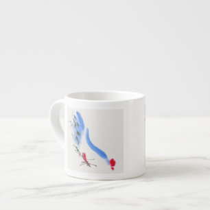 Vithöna. Calligraphy och vattenfärg Espressomugg