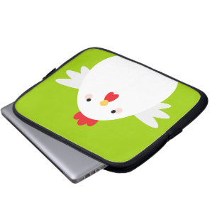 Vithöna på den gröna elektroniksleeven laptop sleeve