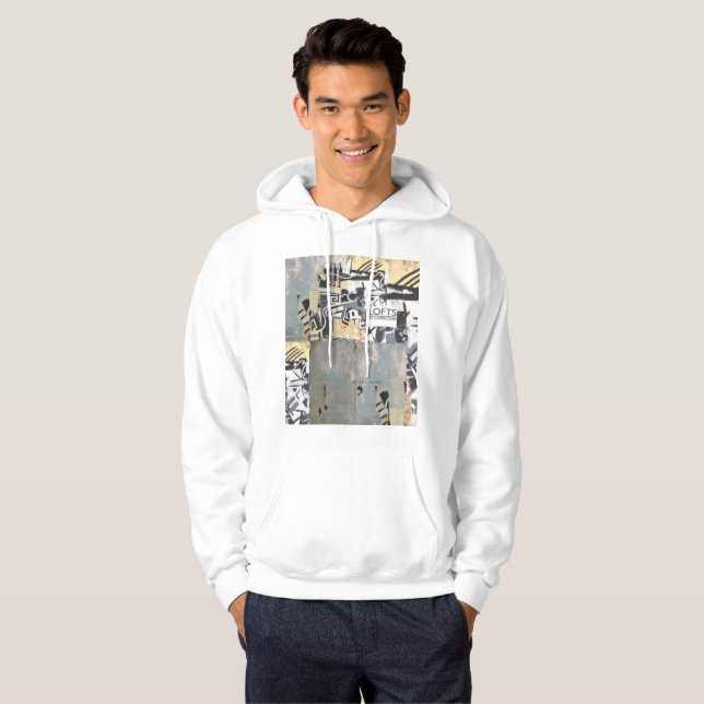 VitHoodie med Capricornväggdesign Hoodie (Hel framsida)