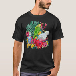 Vithuvad kakadua och undulater blom t shirt
