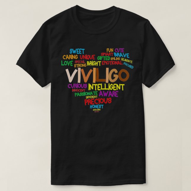 Vitiligo Heart Vitiligo Awareness Day Proud Mamma  T Shirt (Design framsida)