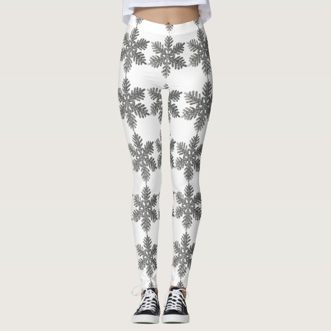 Vitjulbaljarna Silver Glitter Leggings (Framsida)