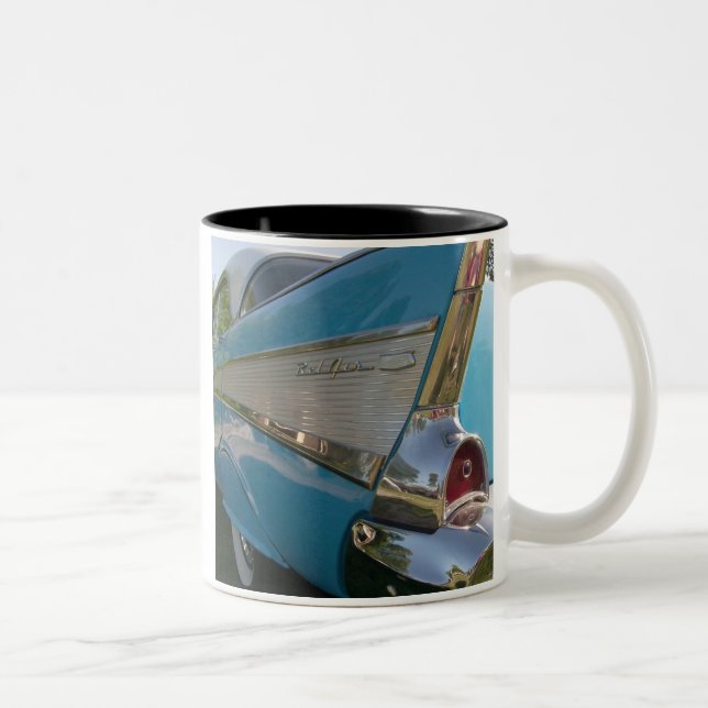 Vitkaffemugg med 57 Chevy Två-Tonad Mugg (Höger)