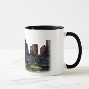 Vitkaffemugg med den Dallas Texas horisonten Mugg