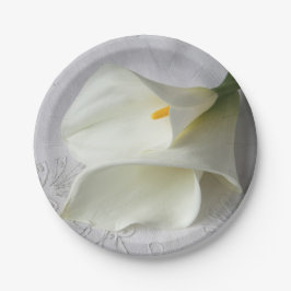 Vitkalla lilies på linen