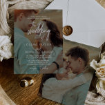 Vitkalligrafifoto över Bröllop Inbjudningar<br><div class="desc">Det här visuella kalligrafifotot som täcker bröllop på inbjudningskortet är perfekt för ett modernt bröllop. Utformningen har elegant och ändå rustik typografi med två av dina foton, ett framtill och ett på baksidan. Om du vill ha fler alternativ för bröllopsinbjudan kan du gå till hela samlingen för vismisk calligraphy bröllop:...</div>