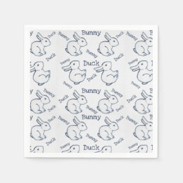 Vitkanin Anka Optical Illusion Teckning Påsk Pappersservett