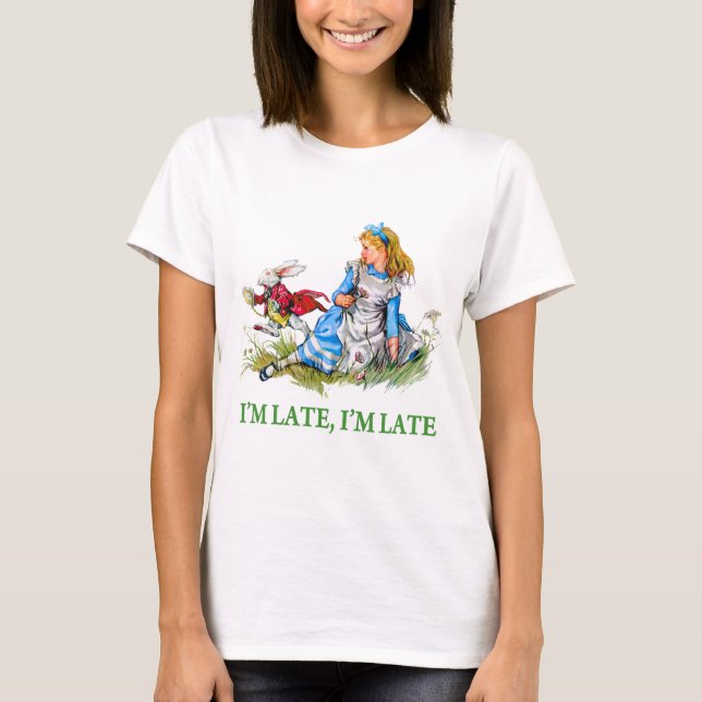 Vitkanin rusar vid Alice, "mig förmiddagen sent, T Shirt (Framsida)