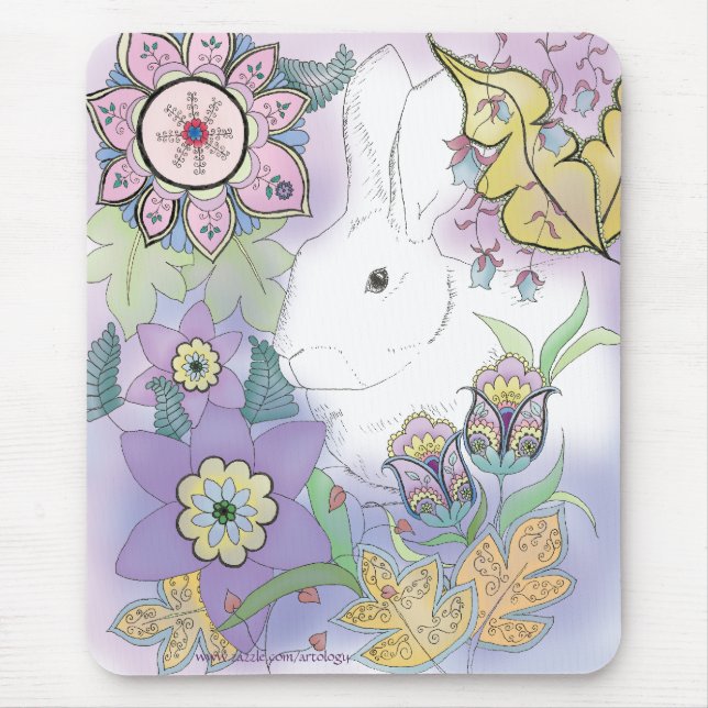 Vitkanin, trädgårds- mousepad för Violet Musmatta (Framsidan)