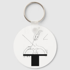 Vitkanin ut ur en nyckelkedja i Top hat Nyckelring