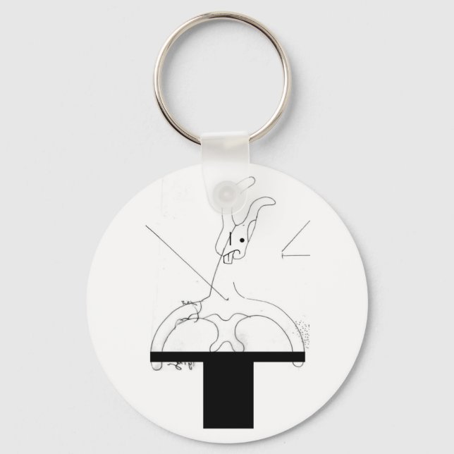 Vitkanin ut ur en nyckelkedja i Top hat Nyckelring (Framsida)