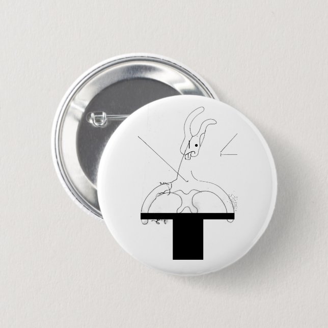 Vitkanin ut ur Top hat Knapp (Framsida & baksida)