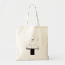Vitkanin ut ur Top hat Tote Shopping bag Tygkasse