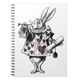 Vitkaniner av hjärtor - Alice i underland Anteckningsbok Med Spiral